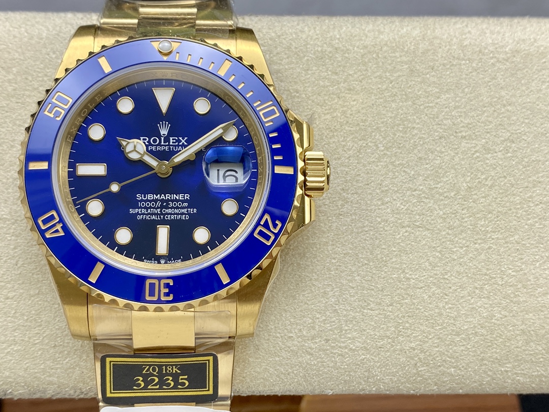 Rolex Submariner 126618LB Yellow Gold Blue Dial 41mm Mens Replica Watch